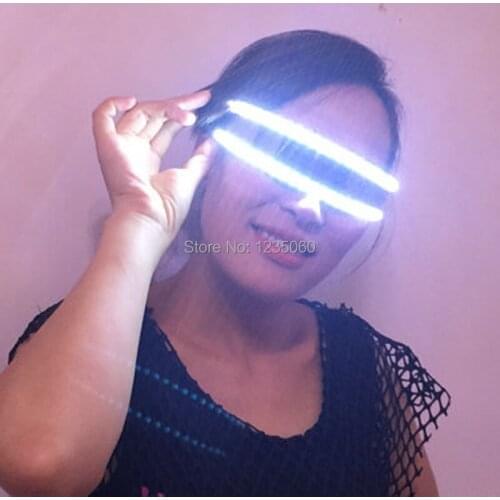 Free Shipping Bright LED Stage Costumes LED Gloves, Luminous LED Glasses , Laser Stage Props Party Supplies