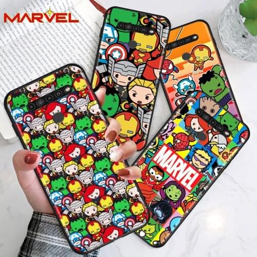 Marvel cartoon cute for LG G8 G8S G8X V30 V35 V40 V50 V60 ThinQ Q60 K40 K50 K51 K61 K71 K92 K62 K42 Black Phone Case
