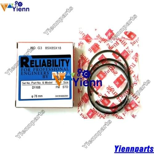 For Kubota D1305 D1305B D1305EBH Piston Ring R1-261 Excavator D1105 Diesel Engine Repair Parts