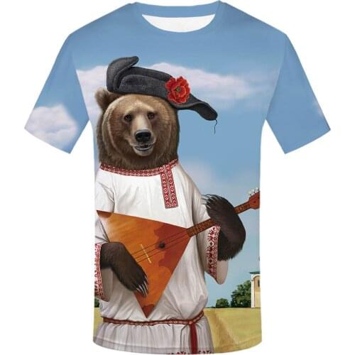 Brand Russian T-shirt Bear T-shirt Russian flag T-shirt Fitness T-shirt Mens 3d Anime T-shirt Sexy Mens Shirt Mens Clothing
