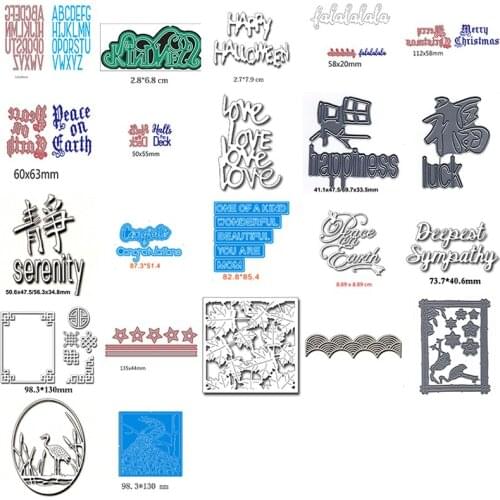Hot Letters Words Chinese Characters Metal Cutting Dies For New DIY Scrapbooking Album New Craft Embossing Cards 2020 16