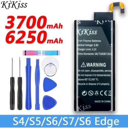 KiKiss B600BE Battery For Samsung Galaxy S4 S5 S6 Edge S7 Bateria SM I9500 G900F G900 G925 G920 G920f G930 G930F EB-BG900BBC