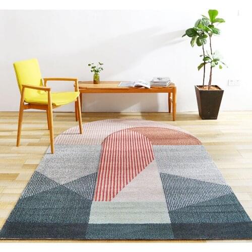 Unique bridge shaped post-modern living room rug, Nordic big size bedside carpet, blue decoration office carpet ,ground mat