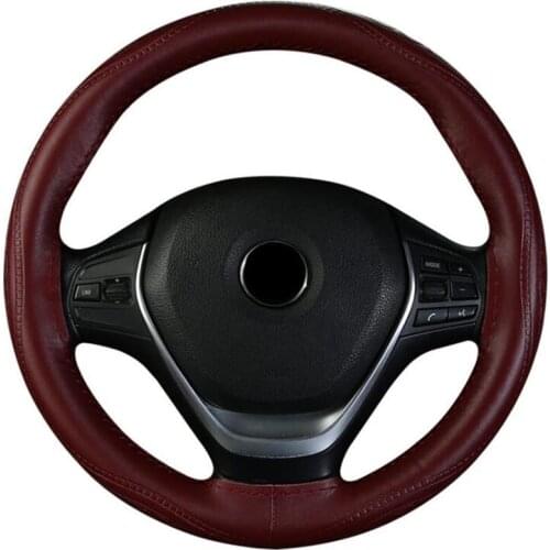 DIY Leather Steering Weel Cover Hand-stitched Car Steering Wheel Cover Steering-Wheel Braid Stitch On Wrap With Needle Thread