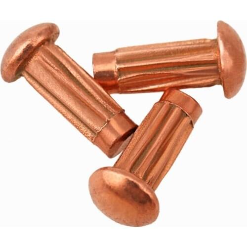 Round Pan Head Knurled Rivets Solid Copper Rivet Fasteners M2 M2.5 M3 20-500pcs