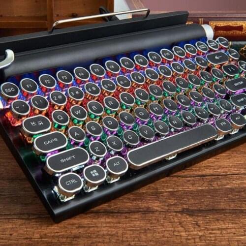 83 Keys Retro Punk Metal Mechanical Keyboard MAC Wireless Bluetooth 5.0 RGB For Tablet PC Laptop Ios Android Phone Blue Switech