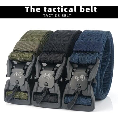 Mens tactical military belts Tactical Belt Hard PC Quick Release Magnetic Buckle Military Belt Soft Real Nylon Sports Heavy Duty
