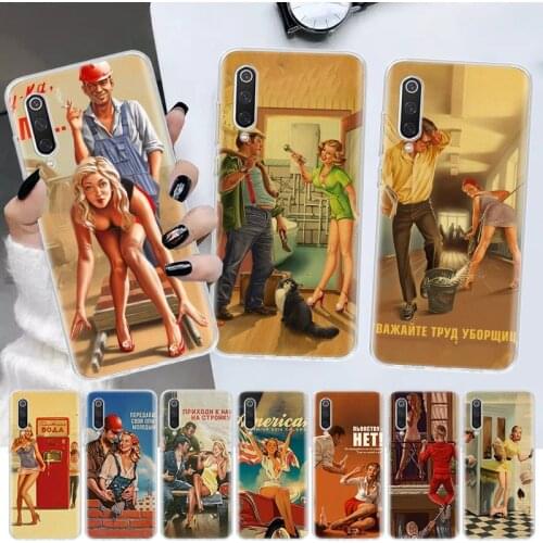 Mixed World War II Sexy Pin up Gir WW2 Soft Cover Phone Case For Xiaomi Note 10 Mi 11 9 8 CC9 9T 10T A1 A2 A3 F1 F2 X3 NFC Pro L