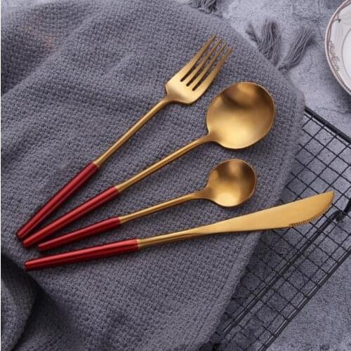 New High-grade 304 Stainless Steel Matte Brushed Western Cutlery Japanese Round Head Spoon Steak Knife Dessert Spoons Tableware