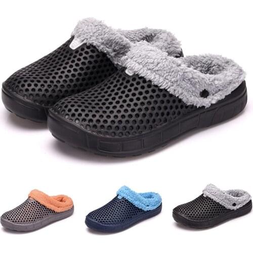 Original Nest Men Eco Warm Winter Garden Shoes Fur Clog Indoor Casual Warm Home Slippers EVA Flat Clogs Footwear Good Quality