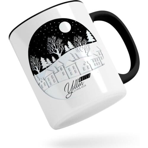Personalized Christmas Happy Birthday Black Mug Bardak-24