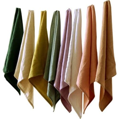 Plain Cotton Linen Cloth Art Home Kitchen Napkin Placemat Tea Towel Kitchen Towel 40*40cm