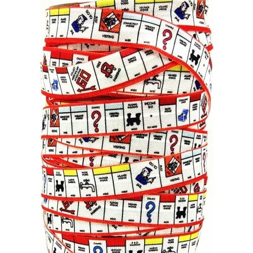 Q&N ribbon wholesale/OEM 5/8inch 16mm 160927009 cartoon printed folded over elastic FOE for hairbows free shipping