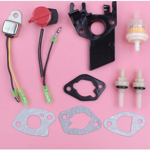 Carburetor Insulator Spacer Gasket For Honda GX160 GX200 5.5HP 6.5HP Lawn Mower Engine Part Low Oil Sensor Alert Stop Switch