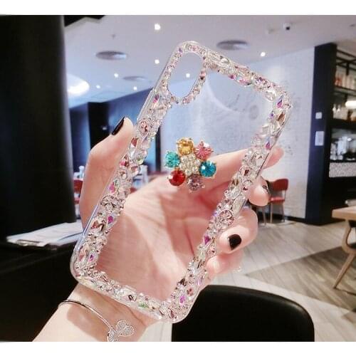 Luxury Funds Capa Bling Diamond Flower Rhinestone Clear Soft Case Cover For HuaweiP8 P9 P10 P20 P30PLUS Lite Mate10 20 Pro Coque