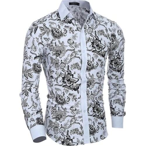 Men Flower Shirt 2021 New 3D Printing Fashion Casual Slim Fit Hawaiian Dress Shirts Camisa Masculina Chemise Homme Shirt men