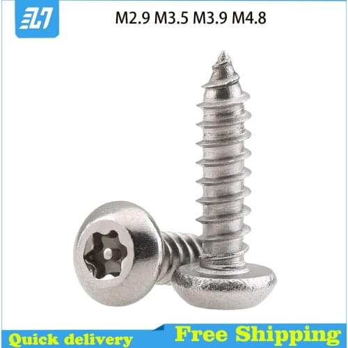Boutton Pan Head Six Lobe Torx Wood Screw Security Head Self Tapping Bolt 304 Stainless Steel M2.9M3.5M3.9M4.8