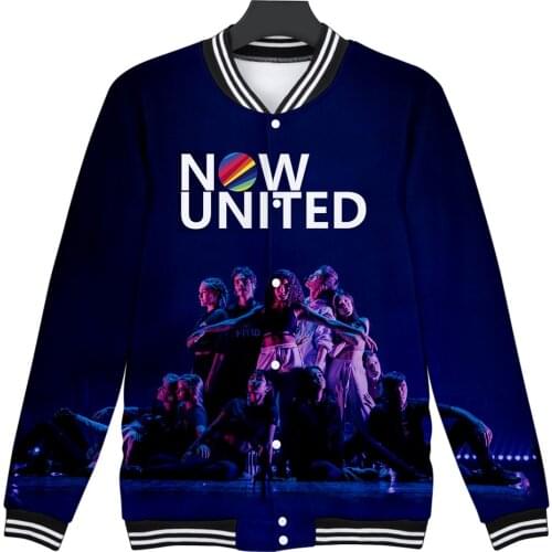 Now United 3D Baseball Jacket Coat Women Long Sleeve Hoodie Coats USA United Casual Harajuku Streetwear Clothes Plus Size Jacket