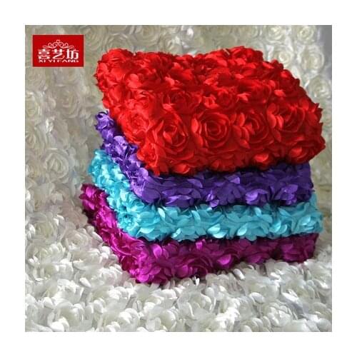 Wedding Carpet 3D Flower Dress SMTA Fabric Cloth Rose White Brocade Other Plain Twill For Sewing Clothes, Bedding, Quilting