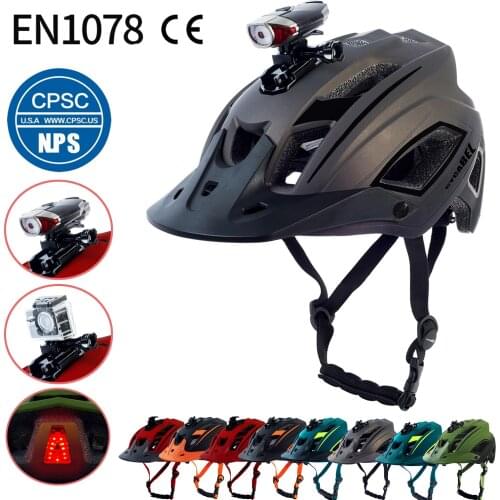 CYCABEL Bicycle Helmet LED Light Rechargeable Intergrally-molded CPSC CE Cycling Helmet Mountain Road Sport Safe Hat Bike Helmet