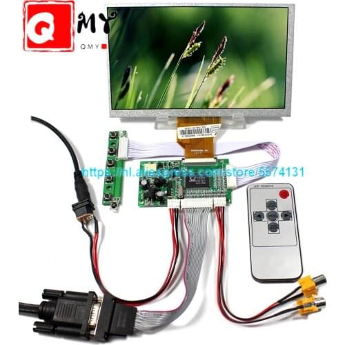 VGA 2AV input LCD Controller Boardwith remote,7inchAT070TN90 800x480 LCD panel free shipping