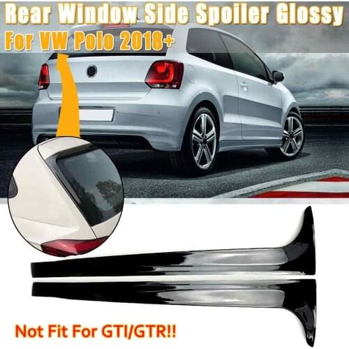 2PCS Rear Window Side Spoilers Glossy Canard Canards Splitter For VW for Polo MK5 2011-2017/MK6 2018 2019+ Car Styling Accessori