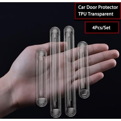 4 Pcs Car Door Protector TPU Transparent Auto Edge Corner Guard Protective Bumper Sticker Vehicle Door Protector Car Accessories