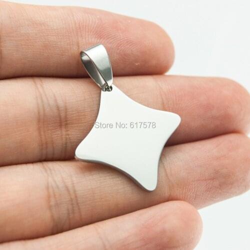50pcs women jewelry star charms both faces mirror polished diy Pendant stainless steel Pendants for women wholesale price