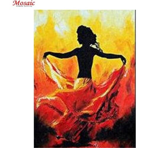 5D DIY Diamond Painting Dancer Cross Stitch Girl Full circular Rhinestone Picture Diamond Embroidery European Home Decor