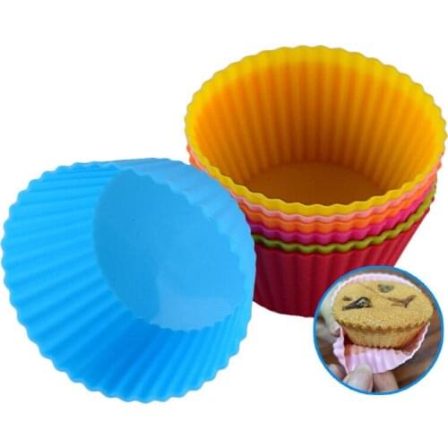 6Colos 7cm Silicone Cake Cupcake Cup Cake Tool Bakeware Baking Silicone Mold Cupcake and Muffin Cupcake for DI