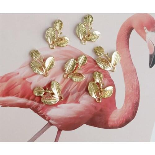 10pcs/lot Hair Accessories Diy Alloy Accessories Leaf Buttons Pendants Ornaments Jewelry Earrings Choker Hair DIY Jewelry