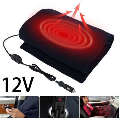 Car Electric Heating Blanket 12V Car Winter Warmer Soft Carpets Mat Thicker Pad 30s Rapid Heating Universal Car Electric Blanket