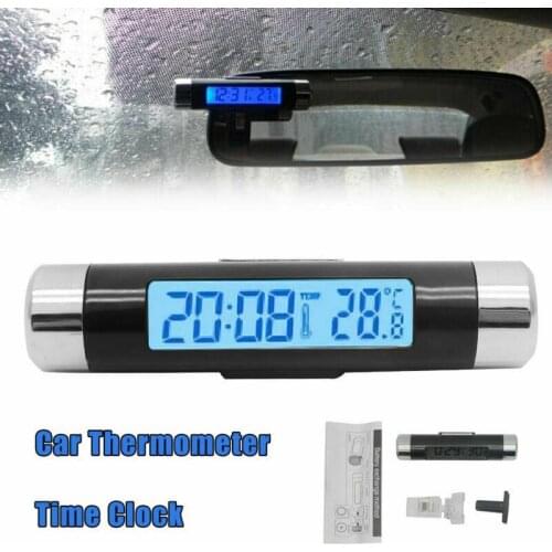 Car Digital Clock & Temperature Display Electronic Clock Thermometer Auto Electronic Clock LED Backlight Digital Display