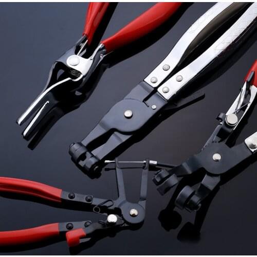 Car Tube Clamp Long Automotive Hose Clamp Pliers Straight Throat Tube Bundle Clamp Removal Tool Straight Smooth Handle Plier