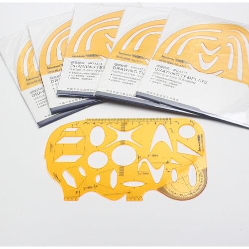 Brand Yellow Drawing Template Geometric Template Ruler Mapping Drawing Tools Ruler Suitable For Student School Offics Stationery