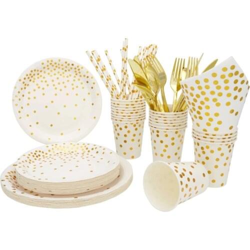 Anniversary birthday party golden Bronzing dots birthday paper towel bronzing party supplies birthday decoration supplies