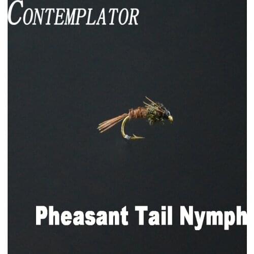 CONTEMPLATOR 5pcs 14# Pheasant Tail Nymph fly tying flies brown/rainbow trout excellent mimic baetis or caddis nymphs fly baits