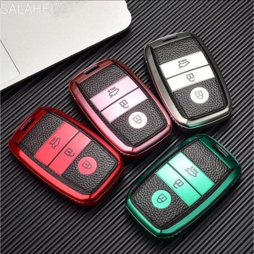 Colorful TPU Leather Smart Car Key Case Cover For Kia KX3/KX5/K3S/RIO/Ceed/Cerato/Optima/K5/Sportage/Sorento L72 Car Accessories