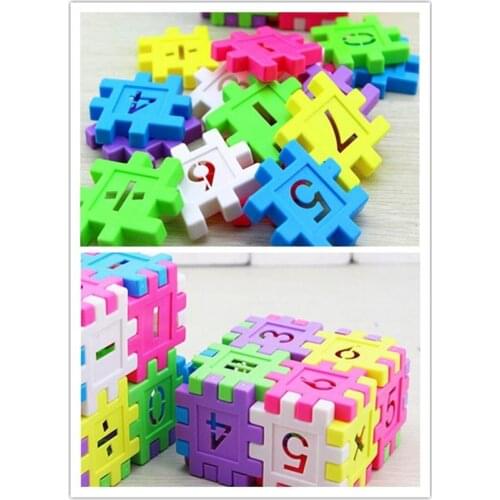16 pcs/pack Kids Plastic Digital Building Blocks Educational Building Blocks Kits Sets for Creativity Desktop Toys
