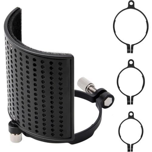 Microphone Pop Filter Shield Filter Screen Metal Mesh Three Layer Microphone Windscreen Cover For Microphones New 2020