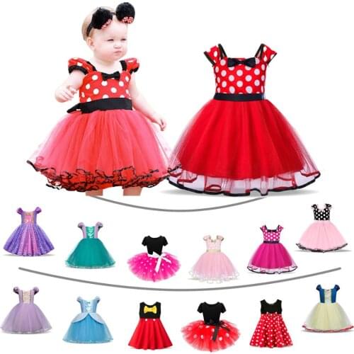 Fantasy Princess Costume Mini Mouse Dress for Girls Halloween Cosplay Dress up Kids Birthday Girls Disguise