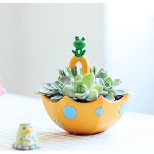 Creative Korea Coin Bag Umbrella Succulents Flower Pot Mini Cute Potted Desktop home Decor plant vase Umbrella flowerpot CL90201