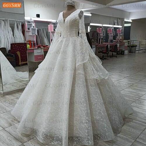 Arabian Ivory Lace Wedding Gown Real Photos Long Sleeves vestidos de noiva 2021 Bridal Dresses Custom Made vestido de casamento