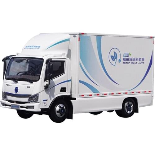 Diecast 1:22 Foton New Energy Light Truck Van Pure Electric Alloy Car Model Decoration Collection Souvenir Ornaments Display