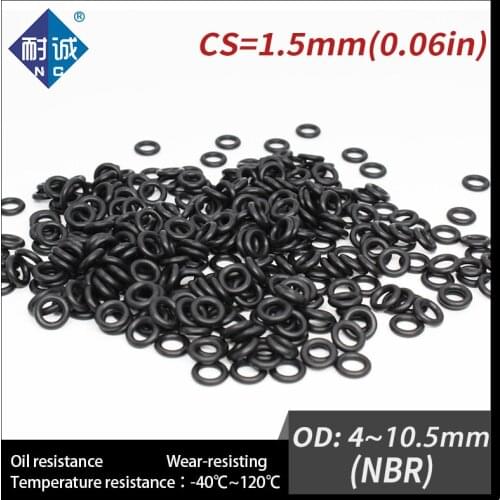 300PCS/lot Rubber Black NBR CS1.5mm OD4/4.5/5/5.5/6/6.5/7/7.5/8/8.5/9/9.5/10/10.5mm O Ring Gasket Oil resistant waterproof