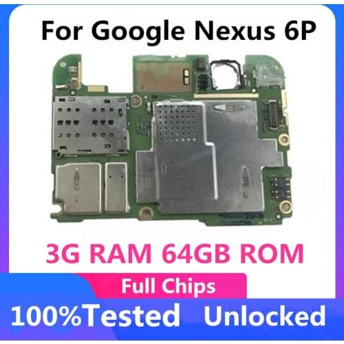 32GB 64GB For HUAWEI Google Nexus 6P Motherboard Original Mainboard With Full Chips Unlocked Logic Board With Android system