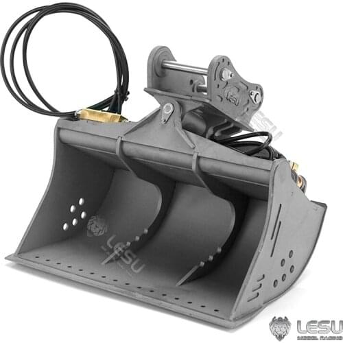 Metal Hydraulic Tiltable Bucket for LESU 1/14 Carter C374 RC Excavator DIY Model TH17164