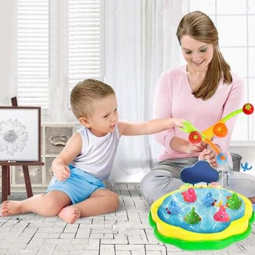 Cartoon Multicolor Fish Fishing Game Bath Set Toddlers Kids Educational Toys Great educational tool develop handeye coordination