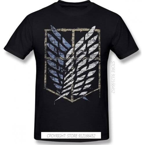 Men Clothing Attack On Titan Anime Television Manga T-Shirt AOT Scout Emblem Graffiti Fashion Clothing For Adult