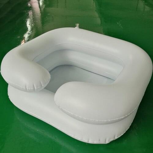 Inflatable Shampoo Basin Tub With Pillow Portable Hair Washing Basin Inflatable Sink Washbasin For Travel Disabled